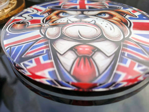 #BRITISH BULLDOG #PATRIOTIC Coasters Set of 4x man cave & lady lair must haves