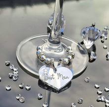 Personalised #Wedding Table Glass Charm Place Setting Stardust theme #Favours