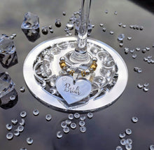 Personalised #Wedding Table Glass Charm Place Setting Stardust theme #Favours