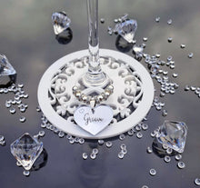 Personalised #Wedding Table Glass Charm Place Setting Stardust theme #Favours