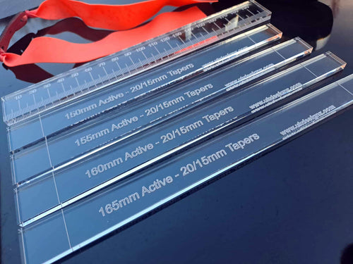 Slingshot Band Template Set of 4 with Multi Taper Options & 150mm, 155mm, 160mm, 165mm Active Band Lengths