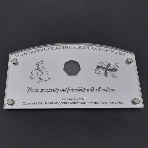 The Brexit 50p piece coin display case