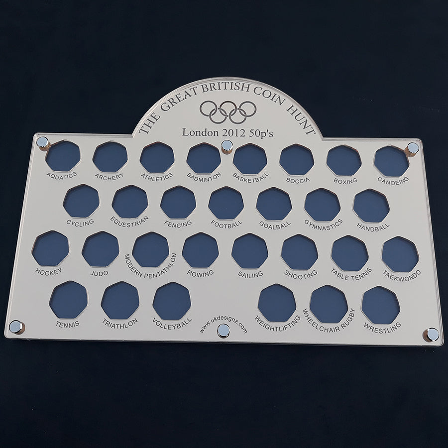 2012 Olympic 50pence piece coin collection display cases