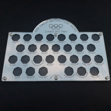 2012 Olympic Games  Here's a stylish arched 50p 30x slot coin display case with 29x designated slots for the individual 50p pieces in the 2012 Olympic coin collection set