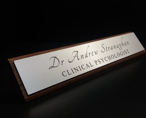 Personalised Solid Oak Executive Desk Name Plate