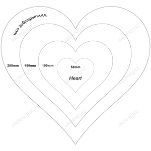 plastic heart templates - acrylic template set - clear template set