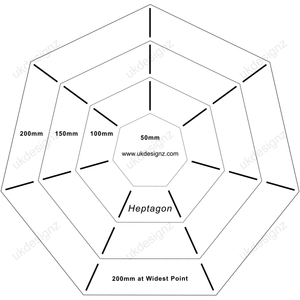 heptagon template set in plastic