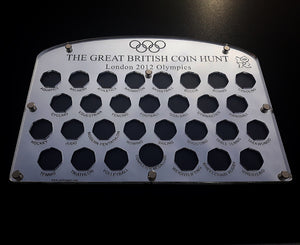 Silver Mirror 30 slot  2012 Olympic 50p coin collection display case