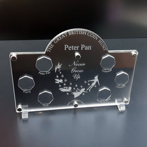 Peter Pan 50p coin Display Case/Holder with 6 coin positions
