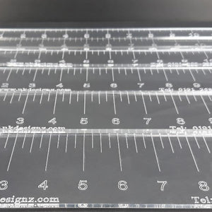 Clear Acrylic Ruler Sets, in Inches with 1/4" inch increments - Ideal for quilting