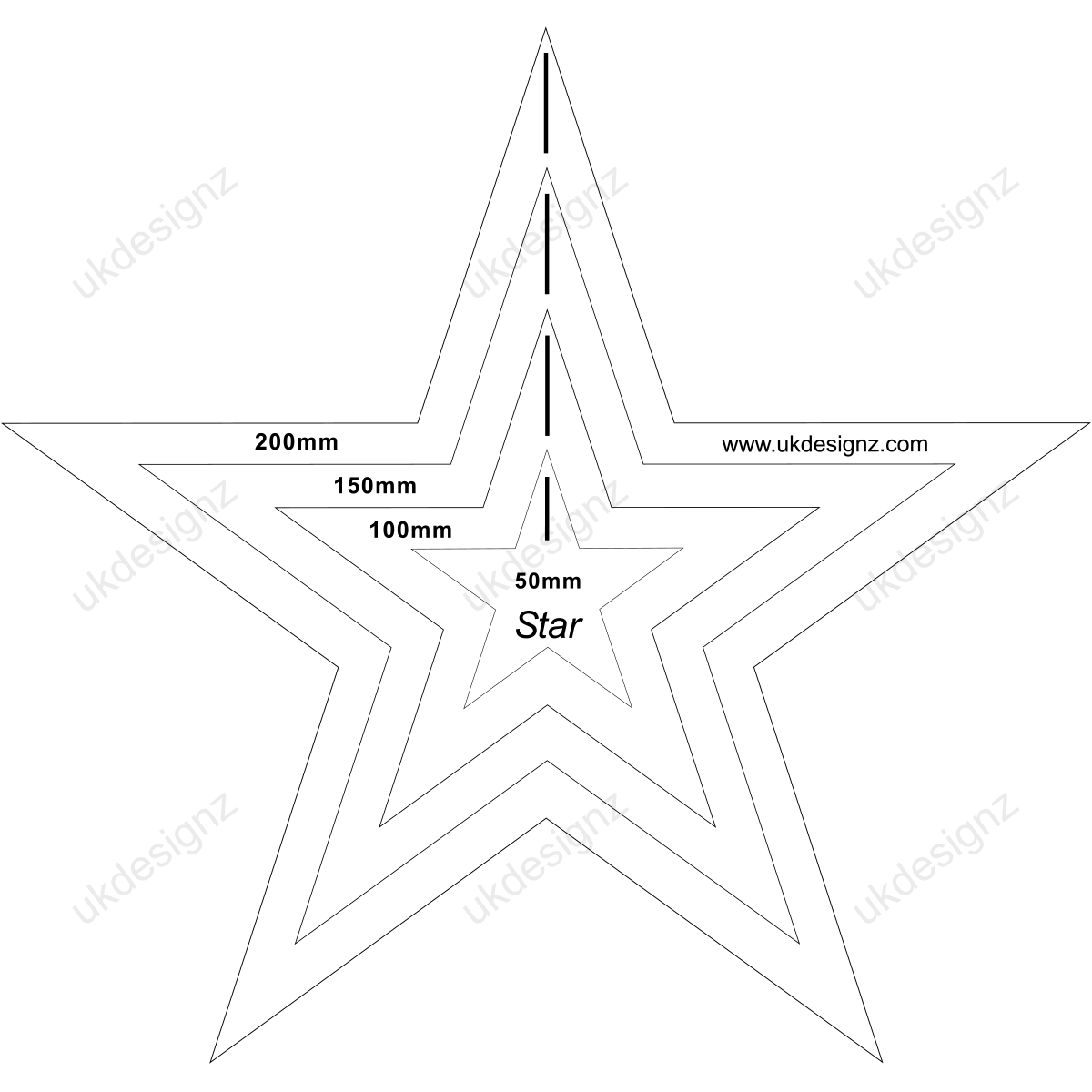 4 Piece Nested Clear Acrylic Large Star Template Set – UKDesignz