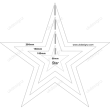 plastic star template set in clear 3mm acrylics