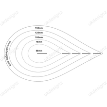 teardrop template set - raindrop template set - rain drop template - tear drop template set